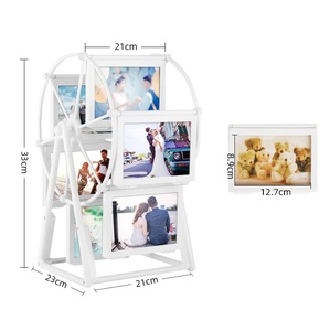 Tự làm có thể gập lại sáng tạo xoay bánh xe nhựa gia đình đám cưới thân thiện với môi hiển thị khung ảnh trang trí nhà - Product Image 2