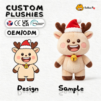 Renne en peluche personnalisé, série Noël, super doux et moelleux, non toxique, certifié CE UKCA, recyclé, cadeau mascotte personnalisé, vente chaude
