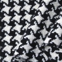 Tissu classique noir et blanc pied-de-poule tissé, largeur 145 cm, mélange de laine pour manteaux, vestes et design de mode