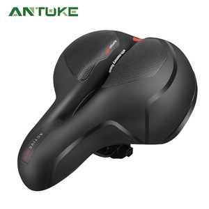 Selle de vélo Antuke pour VTT, noire et rouge, creuse, confortable, amortissante, universelle - Product Image 1