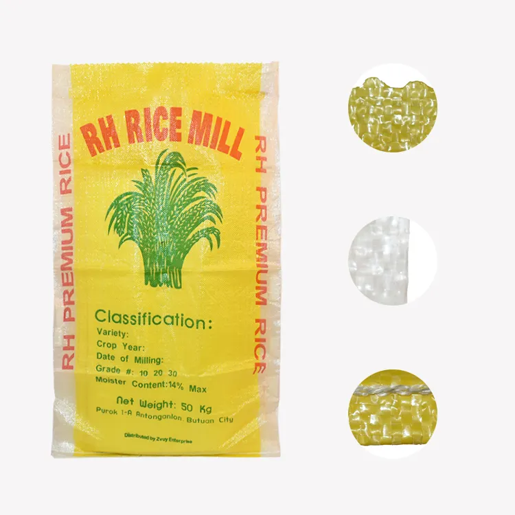Transparente impressão personalizada, 25kg 50kg arroz sack philippines