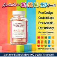 Gommes multivitaminées sans sucre pour femmes, pour la santé des cheveux, de la peau et des ongles, soutien osseux, stimulation immunitaire quotidienne pour adultes, marque privée