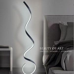 Lampe sur pied incurvée minimaliste moderne en aluminium LED pour salon, chambre à coucher, éclairage d'ambiance - Product Image 5