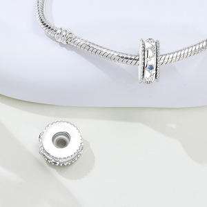 Original White Copper <b>Bead</b> <b>Bracelet</b> - DIY Star and Moon Isolation <b>Bead</b> Jewelry, Personalized Women's Jewelry - Product Image 5