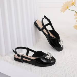 <span class=keywords><strong>Sandales</strong></span> Enfant Strass 2026 Nouvelle Collection Été Petites Filles Chaussures Princesse à Bout Fermé Respirantes Élégantes Fermeture Velcro - Product Image 1