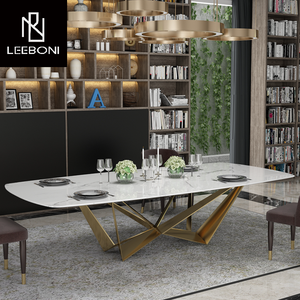 Ý Thiết Kế Mới Tùy Chỉnh Nhà Máy Giá Nhà Hàng Bàn Ăn Sang Trọng Hiện Đại Bằng Đá Cẩm Thạch Phòng Ăn Bảng - Product Image 2