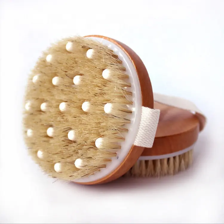 Fabrikant Houten Massage Dryskin Natuur Cactus Scrubber Body Douche Terug Lash Bad Borstels Bamboe Sisal Ronde Bad Borstel Set