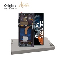 Écran LCD de téléphone portable d'origine Soft OLED S908 Pack de service LCD pour Samsung Galaxy S22ultra S908 Pièce de téléphone portable avec assemblage de cadre