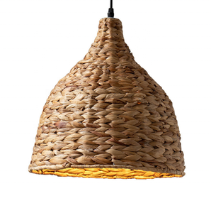 Lampu Gantung Plafon Anyaman Rumput Rafia Ramah Lingkungan Gaya Boho untuk Kamar Makan atau Kedai Makan - Product Image 5