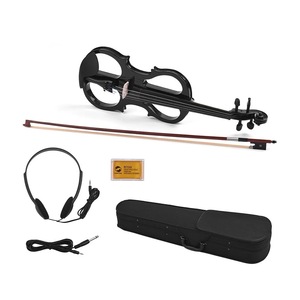 Violon électrique d'ébène avec nœud, instrument de musique, 4/4, vente en gros - Product Image 5