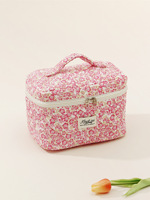 Sac de voyage matelassé en coton à fermeture éclair, grande capacité, écologique, motif floral, vente en gros d'usine