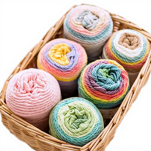 Fil fantaisie teint 55% acrylique 45% coton, 5 brins, 100g, pour tricot à la main, sacs, écharpes, chapeaux, écologique - Product Image 4