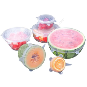 Lot de 6 couvercles de bol en silicone réutilisables, vente en gros, couvercles extensibles en silicone de qualité supérieure, couvercles de bol ronds flexibles - Product Image 3