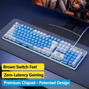 Hot bán nhà máy Giá máy tính LED Backlit chơi game Bàn phím teclado klavye 104 phím có dây USB bàn phím cho máy tính để bàn - Product Image 6