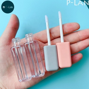 Tubos cuadrados de brillo de labios, tubos de brillo de labios pequeños, personalizados, con caja y logotipo, tacto suave, color gris y rosa, 100 ml, marca de P-LAN, disponible, 2,5 Uds. - Product Image 4