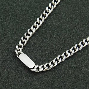 <b>Sweet</b> and Cold Wind Oval Strip <b>Personalized</b> Collarbone Chain Pendant Cuban Chain Necklace Tanjing - Product Image 3