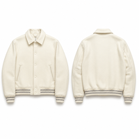 Blouson universitaire vintage personnalisé en mélange de laine épaisse pour homme, col rabattu, broderie chenille, patch, blouson bomber Letterman OEM
