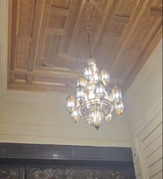 Lustre sur mesure en laiton antique doré pour projet de mosquée, grand centre islamique, mosquée