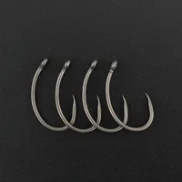 Hirisi Hameçons de pêche sans ardillon en acier à haute teneur en carbone revêtu de PTFE 8012 15 pièces par paquet dans un emballage personnalisé