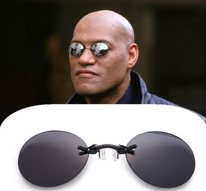 B1429 mujeres hombres moda Clip en la nariz gafas de <span class=keywords><strong>sol</strong></span> Vintage Mini gafas de <span class=keywords><strong>sol</strong></span> redondas Hacker Empire Matrix gafas de <span class=keywords><strong>sol</strong></span> sin montura - Product Image 1
