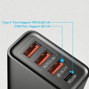 Hot Selling 4 Port <b>USB</b> Charger Portable Wall 5A Fast Charging Speed Mobile Phone <b>Adapter</b> Chargers <b>Type</b> <b>C</b> - Product Image 5