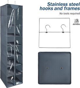 Organizador de Armario Colgante de PVC Transparente de 8 Niveles con Cremallera, Estantes para Almacenamiento de Suéteres y Zapatos, Cubierta Colgante con Cremallera para Almacenamiento en Armarios - Product Image 4
