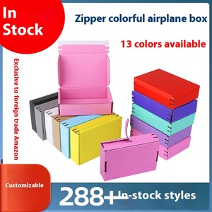 Caja de avión con cremallera de color de gama alta Embalaje de papel listo para íntimos E-Commerce <span class=keywords><strong>Express</strong></span> Sello sin pegamento espesado Tear-Off - Product Image 6