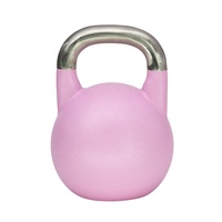 Kettlebell de compétition 8 kg avec revêtement en poudre, poignée en acier inoxydable, surface mate et lisse, pour entraînement à domicile, utilisation en salle de sport, entraînement de force