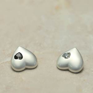 Bán Buôn Phụ Nữ Áo Khoác Áo Len Nút Không Thường Xuyên Bạc Tình Yêu Trái Tim Kim Loại Rhinestone Nút Chân May Nút - Product Image 1