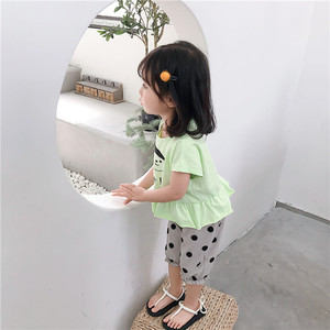 Ensemble T-shirt et pantalon de danse du ventre style coréen pour enfants, motif dessin animé, idéal pour le sport et les loisirs - Product Image 2