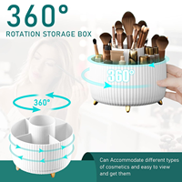 Porte-pinceaux de maquillage rotatif à 360 °, tasse de pinceaux de maquillage pour vanité, organisateurs de maquillage à 5 fentes pour cosmétiques