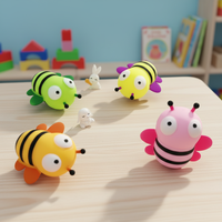 Jouet sensoriel anti-stress créatif en TPR, petite abeille de dessin animé de 10 cm, pour enfants de 14 ans et plus, cadeau facile à offrir