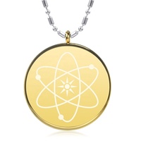 Prix d'usine, pendentif énergétique quantique 4 en 1, or, argent, pierre de tourmaline noire, acier inoxydable, bijoux, design Terre, plaqué or