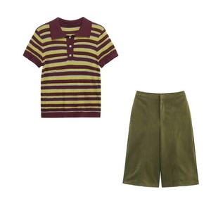 Camiseta Polo de Punto a Rayas, Informal y Versátil, para Mujer, Primavera 2026 - Product Image 5