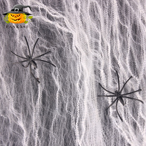 Décorations en toile d'araignée en coton pour Halloween avec araignées en plastique pour la mise en scène de scènes d'horreur lors de fêtes, utilisation en intérieur - Product Image 2