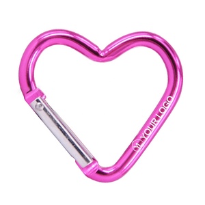 Moschettone Portachiavi in Alluminio a Forma di Cuore Leggero con Logo Personalizzato per Attività Promozionali - Product Image 1