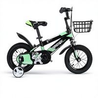 Vélo pour enfants en acier rose avec roues d'apprentissage, motif astronaute de dessin animé, élégant pour petites filles, siège et guidon réglables, roues de 14 pouces