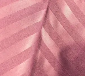 100% Polyester Satin Fabric 1cm Stripe Embossed Peach Skin Microfiber Fabric