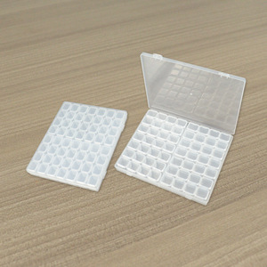 Nail Art Storage Box 56 Compartments Clear Plastic Desktop Organizer Jewelry Rhinestone Glitter Case With Lid - Product Image 3