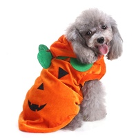Costume d'Halloween pour animaux de compagnie en polyester écologique de haute qualité, motif citrouille, vêtements amusants pour chiens, déguisement de bonbons ou farces, design moderne