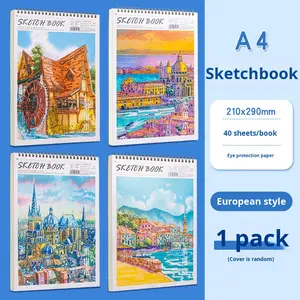 Album de croquis à spirale A4 épaissi pour élèves du primaire, idéal pour les débutants en art, spécial <span class=keywords><strong>gouache</strong></span>, couleur non transparente - Product Image 6