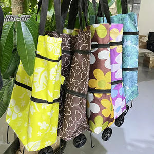 Venta directa de fábrica, bolsa de carrito de supermercado plegable portátil, bolsa de carrito de compras fácil de llevar con ruedas - Product Image 5