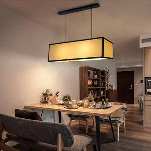 현대 간단한 북유럽 LED 샹들리에 새로운 중국 린넨 침실 직사각형 식당 앞 책상을위한 미국식 램프 - Product Image 5