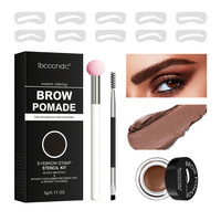 Kit de pochoirs à sourcils personnalisés sans cruauté animale, cire de modelage instantanée pour sourcils, résistante au transfert, pour le remplissage de la ligne des cheveux, usage professionnel en salon de beauté