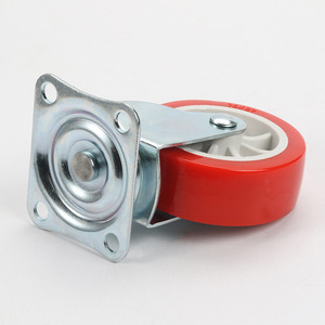 Red Pvc 3 Inch Swivel <b>Caster</b> <b>Wheel</b> For Furniture Industry Lightweight Flat Bottom Machine <b>Wheels</b> - Product Image 3