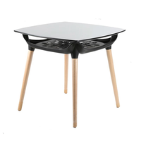 Table de cuisine moderne en bois massif, table à manger nordique moderne avec rangement, vente en gros