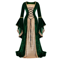 Robe Longue de Soirée Féminine en Velours de Luxe, Style Renaissance Irlandaise Victorienne Médiévale, Tenue Rétro Fantaisie pour Halloween, Costume de Cosplay, Grande Taille