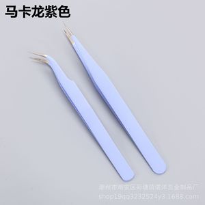 Colored stainless steel tweezers, <b>nail</b> art tools, eyelash <b>extension</b> tools (straight/curved tips), repair tools, pointed tips, - Product Image 4