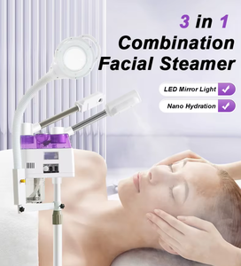 Hot Sale 3 In1 Hot and Cold Face <b>Steamer</b> With 8x Magnifying Lamp Ring Light for Salon Sauna Vapor Ozone Vaporizer Facial <b>Steamer</b> - Product Image 2