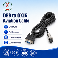 Câble d'assemblage aviation personnalisé 2-10 broches DB9 GX16 18-24AWG 300V blindé PVC IP65 CE OEM Usine CNC PLC RS-232 Extérieur
